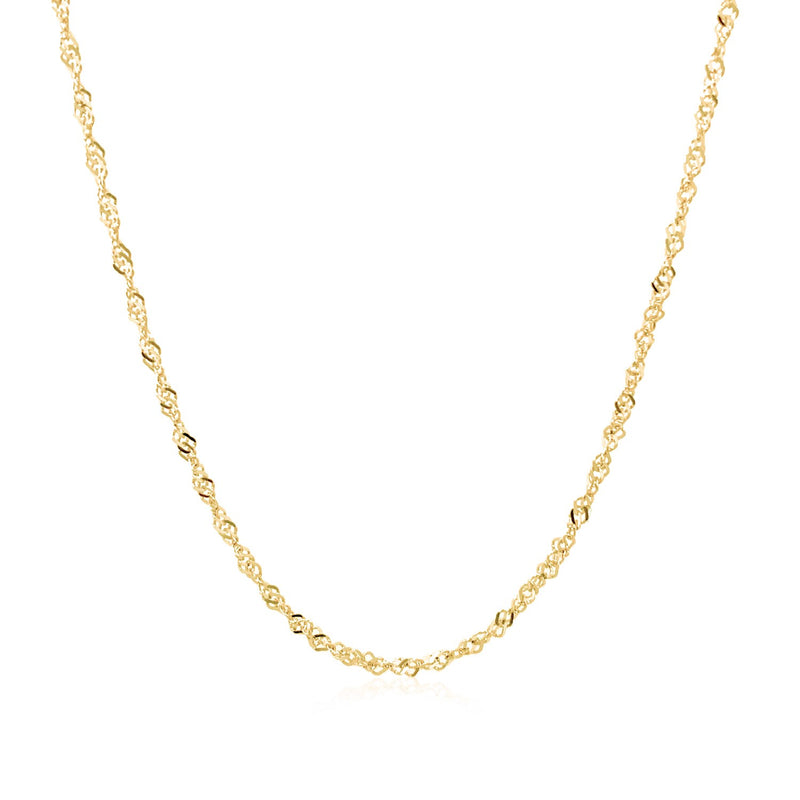 14k Yellow Gold Singapore Chain (1.30 mm) - Premium Chains - Just $200.99! Shop now at Pulse Designer Fashion