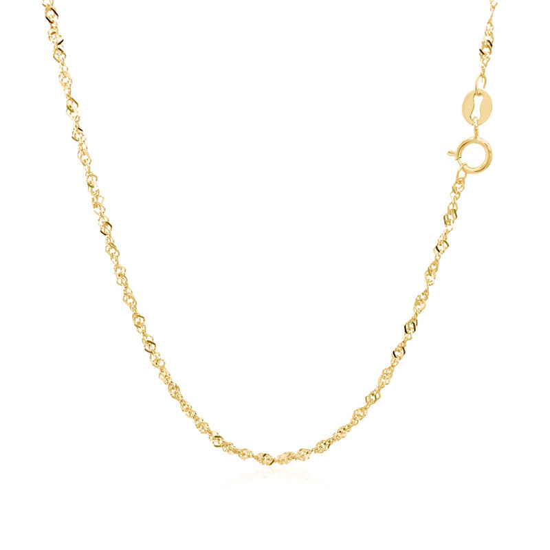 14k Yellow Gold Singapore Chain (1.30 mm) - Premium Chains - Just $200.99! Shop now at Pulse Designer Fashion