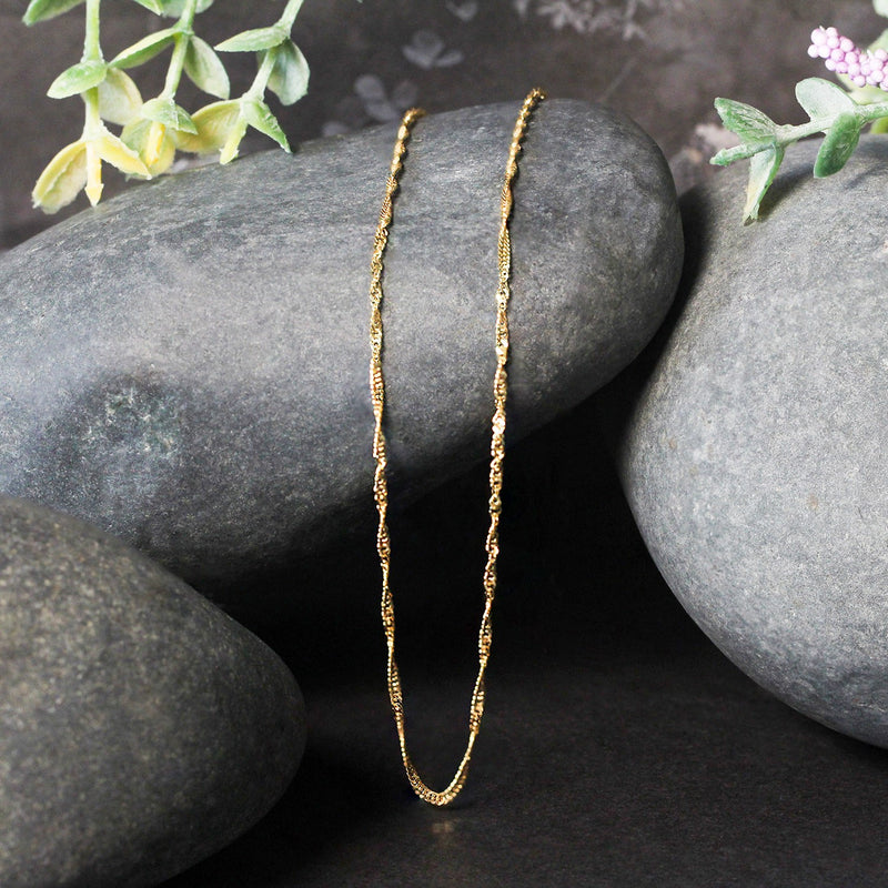 14k Yellow Gold Singapore Chain (1.30 mm) - Premium Chains - Just $200.99! Shop now at Pulse Designer Fashion