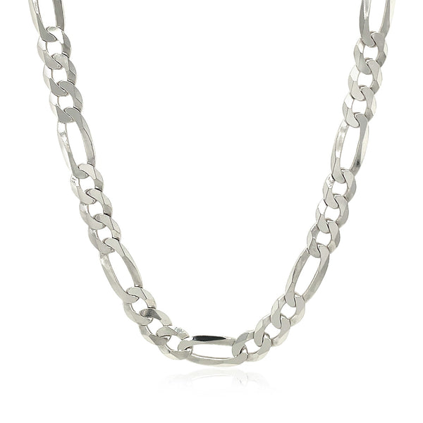 Rhodium Plated Sterling Silver Figaro Style Chain (5.40 mm) - Premium Chains - Just $118.99! Shop now at Pulse Designer Fashion