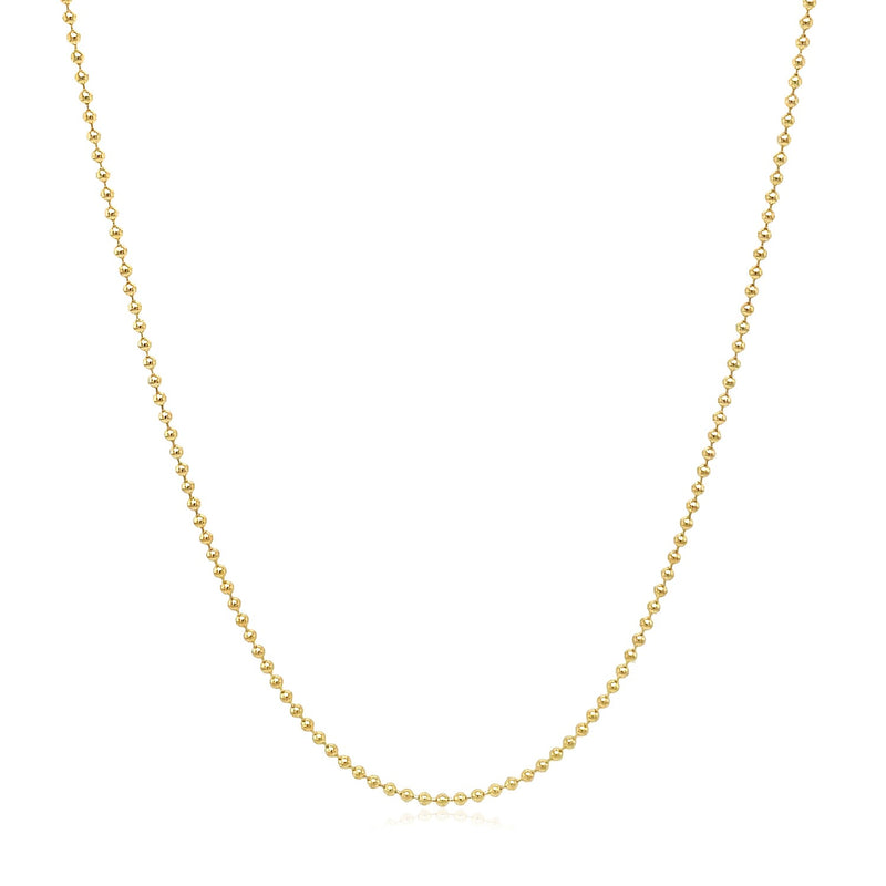 14k Yellow Gold Bead Chain 1.0mm (1.00 mm) - Premium Chains - Just $283.99! Shop now at Pulse Designer Fashion