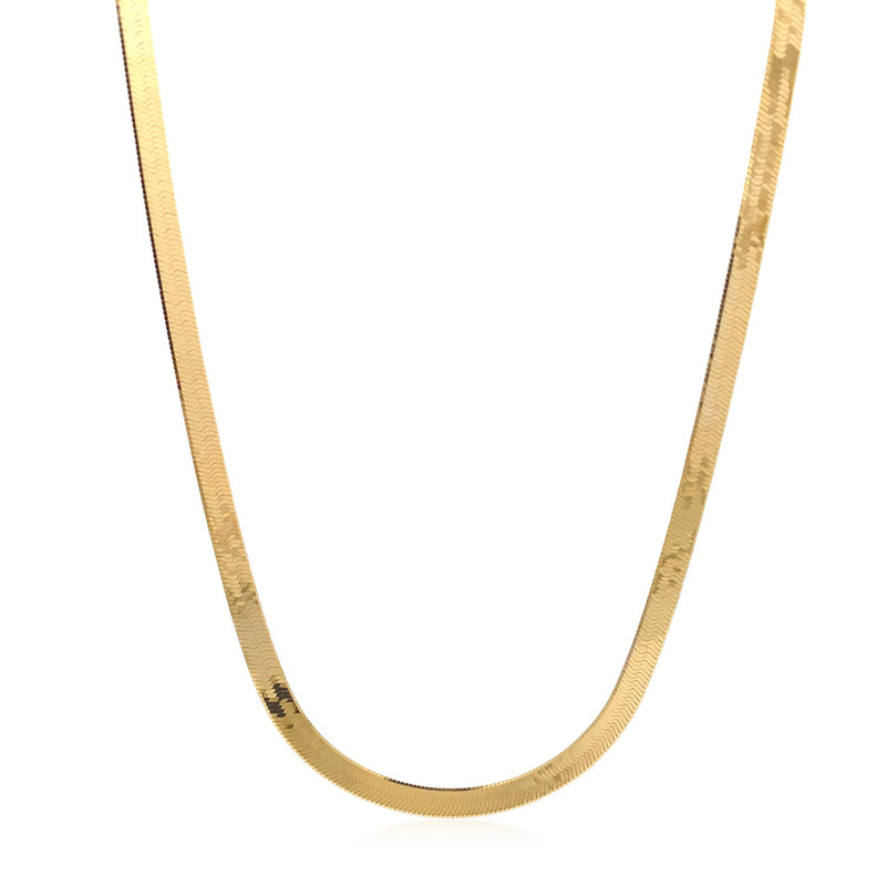 14k Yellow Gold Super Flex Herringbone Chain (3.80 mm) - Premium Chains - Just $978.99! Shop now at Pulse Designer Fashion