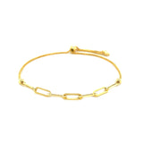 14K Yellow Gold Adjustable Bracelet with Paperclip Chain (1.00 mm) - Premium Bracelets - Just $367.99! Shop now at Pulse Designer Fashion