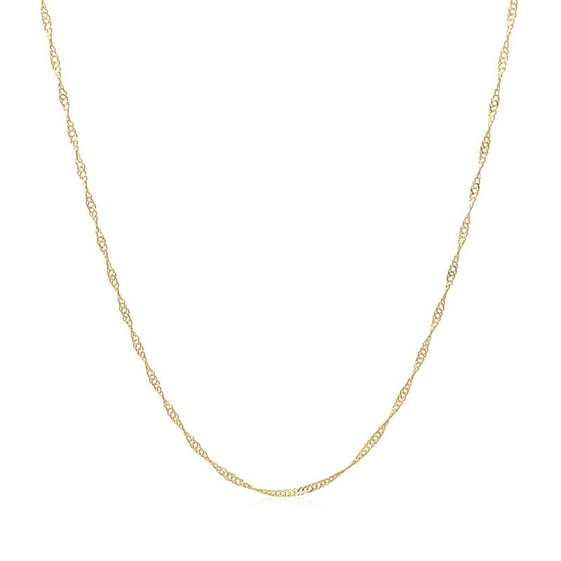 14k Yellow Gold Singapore Chain 0.6mm (0.60 mm) - Premium Chains - Just $108.99! Shop now at Pulse Designer Fashion