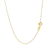 14k Yellow Gold Singapore Chain 0.6mm (0.60 mm) - Premium Chains - Just $108.99! Shop now at Pulse Designer Fashion