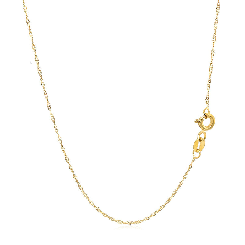 14k Yellow Gold Singapore Chain 0.6mm (0.60 mm) - Premium Chains - Just $108.99! Shop now at Pulse Designer Fashion