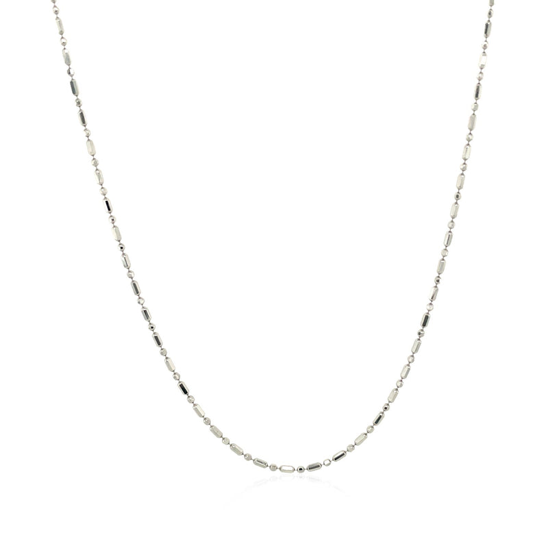 14k White Gold Diamond-Cut Bead Chain (0.90 mm) - Premium Chains - Just $301.99! Shop now at Pulse Designer Fashion