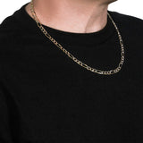 14K Yellow Gold Solid Pave Figaro Chain (5.90 mm) - Premium Chains - Just $4016.99! Shop now at Pulse Designer Fashion