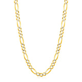 14K Yellow Gold Solid Pave Figaro Chain (5.90 mm) - Premium Chains - Just $4016.99! Shop now at Pulse Designer Fashion