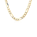 14K Yellow Gold Solid Pave Figaro Chain (5.90 mm) - Premium Chains - Just $4016.99! Shop now at Pulse Designer Fashion