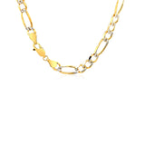 14K Yellow Gold Solid Pave Figaro Chain (5.90 mm) - Premium Chains - Just $4016.99! Shop now at Pulse Designer Fashion