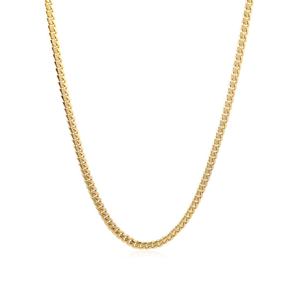 14k Yellow Gold Classic Solid Miami Cuban Chain (3.20 mm) - Premium Chains - Just $2545.99! Shop now at Pulse Designer Fashion