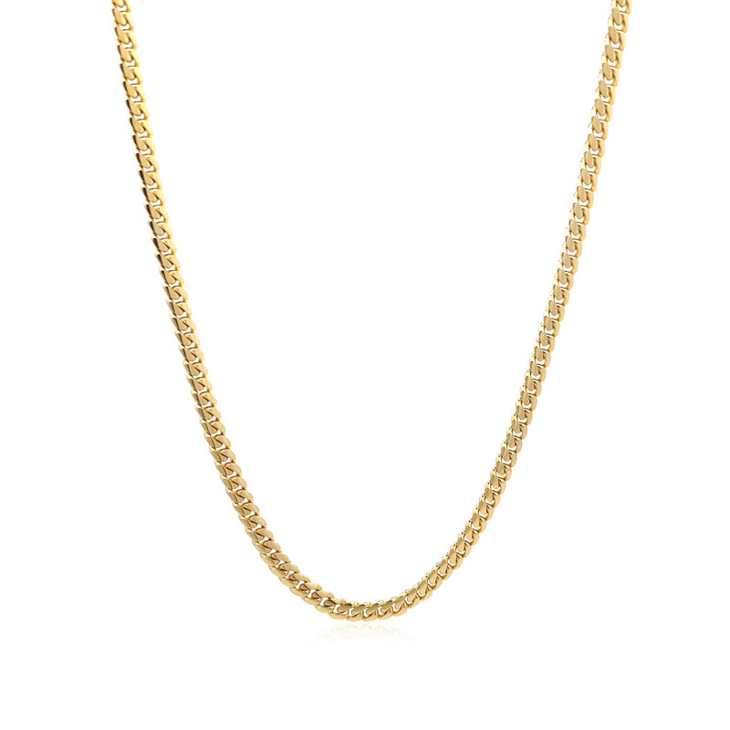 14k Yellow Gold Classic Solid Miami Cuban Chain (3.20 mm) - Premium Chains - Just $2545.99! Shop now at Pulse Designer Fashion