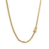 14k Yellow Gold Classic Solid Miami Cuban Chain (3.20 mm) - Premium Chains - Just $2545.99! Shop now at Pulse Designer Fashion