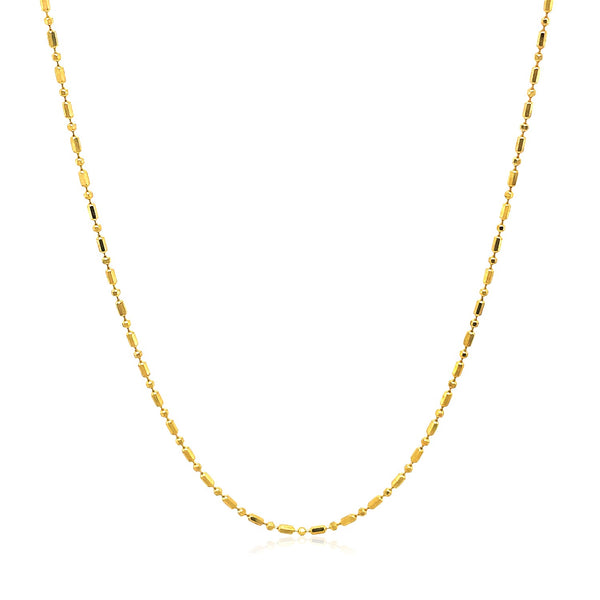 14k Yellow Gold Diamond-Cut Bead Chain (0.90 mm) - Premium Chains - Just $296.99! Shop now at Pulse Designer Fashion