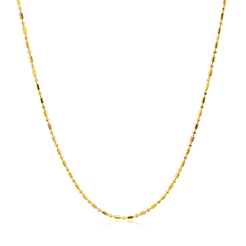 14k Yellow Gold Diamond-Cut Bead Chain (0.90 mm) - Premium Chains - Just $296.99! Shop now at Pulse Designer Fashion