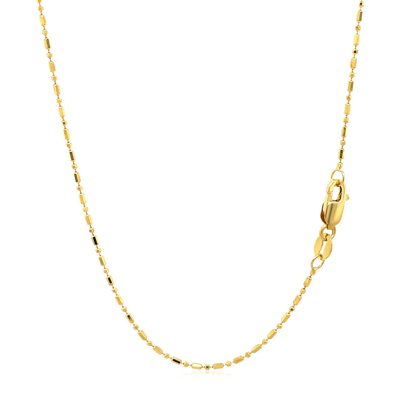 14k Yellow Gold Diamond-Cut Bead Chain (0.90 mm) - Premium Chains - Just $296.99! Shop now at Pulse Designer Fashion