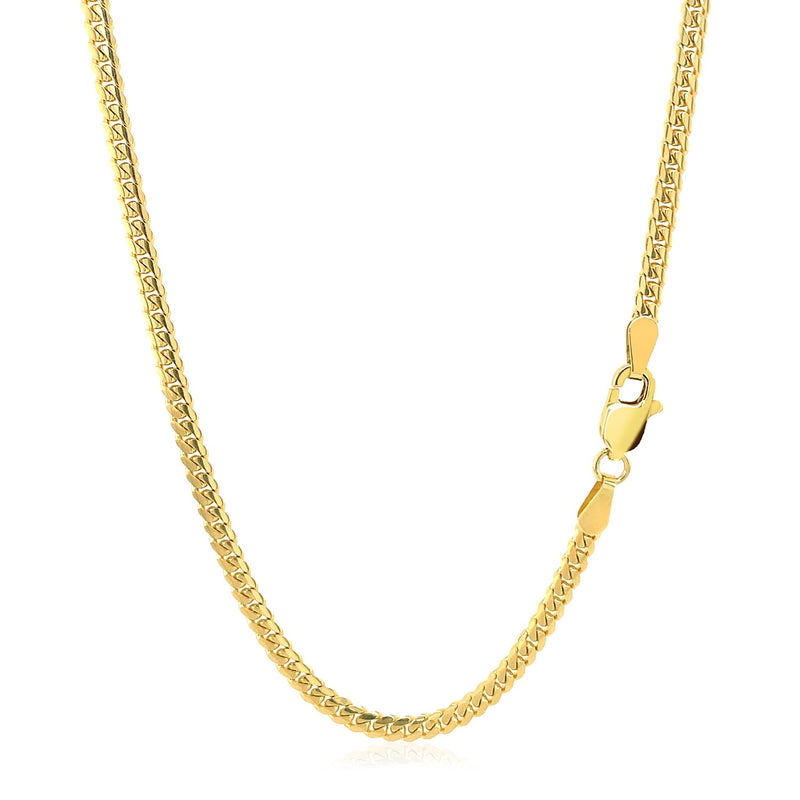 14k Yellow Gold Classic Solid Miami Cuban Chain (2.60 mm) - Premium Chains - Just $1599.99! Shop now at Pulse Designer Fashion