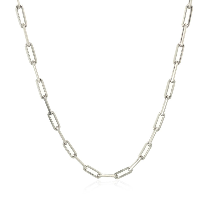 Sterling Silver Rhodium Plated Paperclip Chain (2.50 mm) - Premium Chains - Just $57.99! Shop now at Pulse Designer Fashion