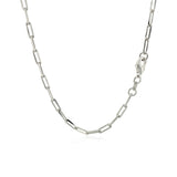 Sterling Silver Rhodium Plated Paperclip Chain (2.50 mm) - Premium Chains - Just $57.99! Shop now at Pulse Designer Fashion