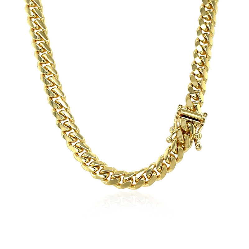 10k Yellow Gold Classic Miami Cuban Solid Chain (4.90 mm) - Premium Chains - Just $4603.99! Shop now at Pulse Designer Fashion