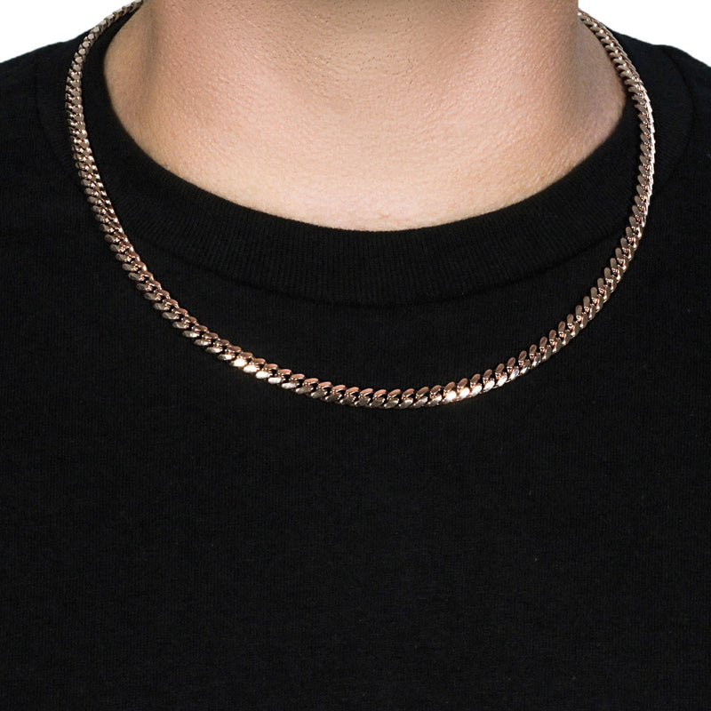 14k Rose Gold Classic Miami Cuban Solid Chain (6.10 mm) - Premium Chains - Just $10253.99! Shop now at Pulse Designer Fashion