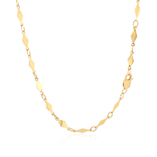 14K Yellow Gold Polished Diamond Motif Chain (3.00 mm) - Premium Chains - Just $378.99! Shop now at Pulse Designer Fashion