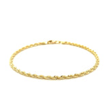 10k Yellow Gold Solid Diamond Cut Rope Bracelet (2.50 mm) - Premium Bracelets - Just $317.99! Shop now at Pulse Designer Fashion