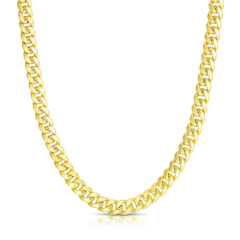 10k Yellow Gold Semi Solid Miami Cuban Chain (6.10 mm) - Premium Chains - Just $2450.99! Shop now at Pulse Designer Fashion