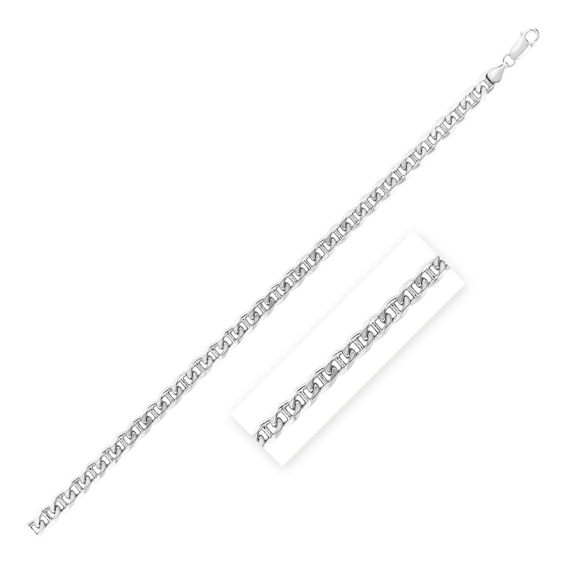 Sterling Silver Rhodium Plated Mariner Chain (6.00 mm) - Premium Chains - Just $342.99! Shop now at Pulse Designer Fashion