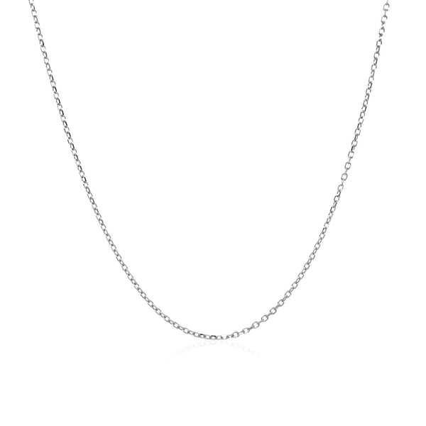 14k White Gold Diamond Cut Cable Link Chain (0.87 mm) - Premium Chains - Just $175.99! Shop now at Pulse Designer Fashion