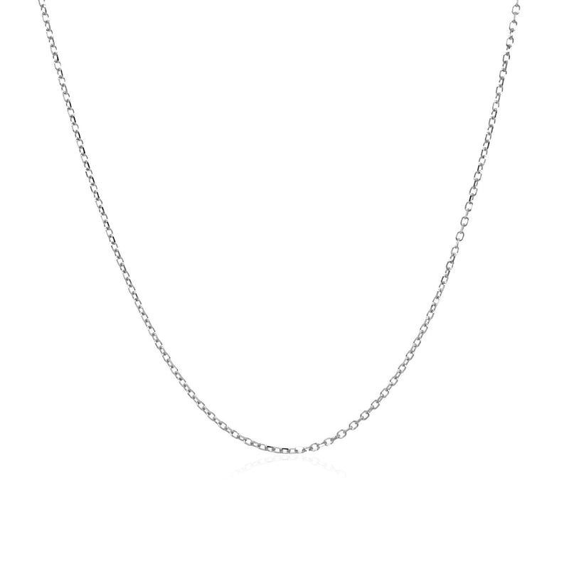 14k White Gold Diamond Cut Cable Link Chain (0.87 mm) - Premium Chains - Just $175.99! Shop now at Pulse Designer Fashion