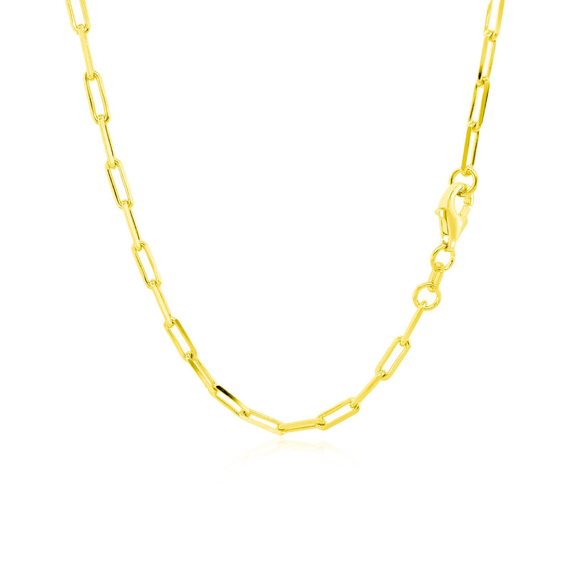 14K Yellow Gold Paperclip Chain (2.50 mm) - Premium Chains - Just $685.99! Shop now at Pulse Designer Fashion