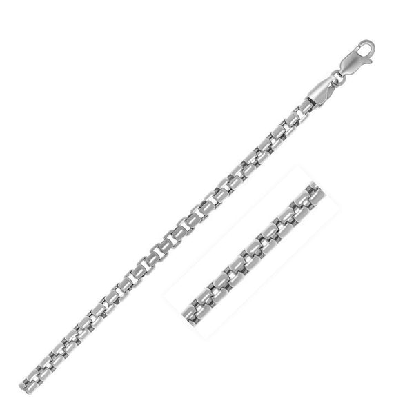 Sterling Silver Rhodium Plated Round Box Chain (3.80 mm) - Premium Chains - Just $261.99! Shop now at Pulse Designer Fashion