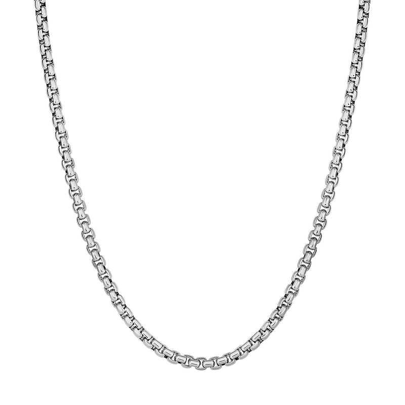 Sterling Silver Rhodium Plated Round Box Chain (3.80 mm) - Premium Chains - Just $261.99! Shop now at Pulse Designer Fashion