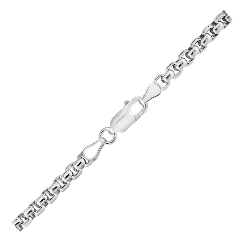 Sterling Silver Rhodium Plated Round Box Chain (3.80 mm) - Premium Chains - Just $261.99! Shop now at Pulse Designer Fashion