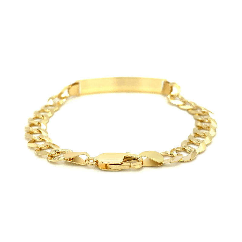 14k Yellow Gold 8 1/2 inch Mens Curb Chain ID Bracelet (8.30 mm) - Premium Bracelets - Just $2336.99! Shop now at Pulse Designer Fashion