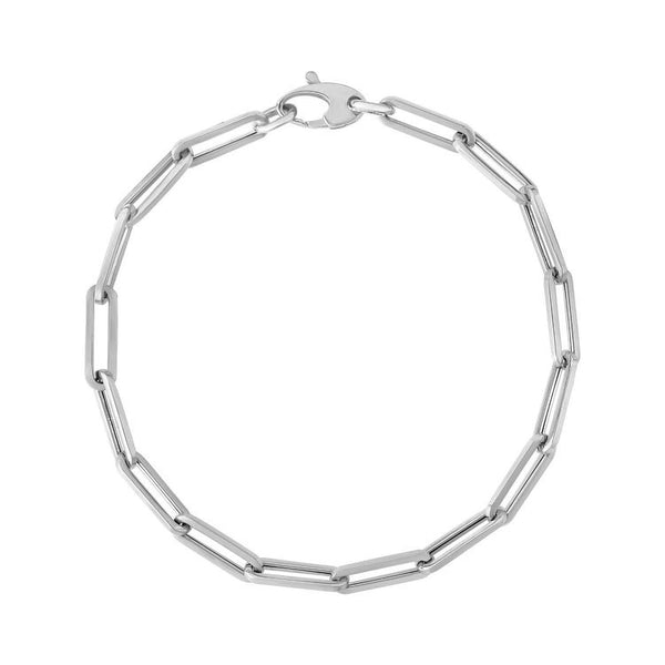 14K White Gold Bold Paperclip Chain Bracelet (4.20 mm) - Premium Bracelets - Just $414.99! Shop now at Pulse Designer Fashion