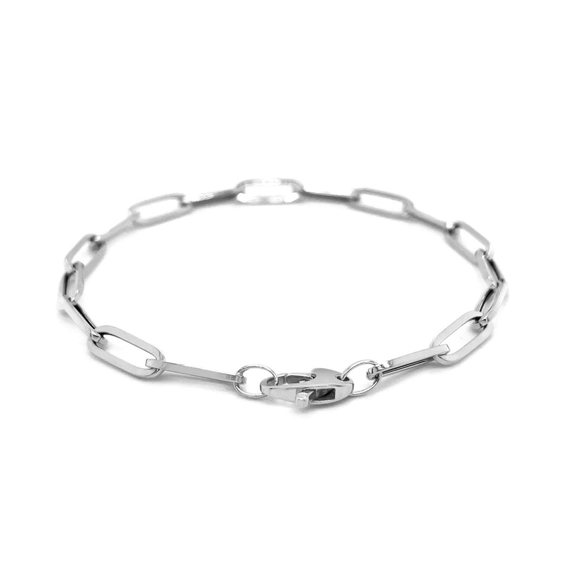 14K White Gold Bold Paperclip Chain Bracelet (4.20 mm) - Premium Bracelets - Just $414.99! Shop now at Pulse Designer Fashion