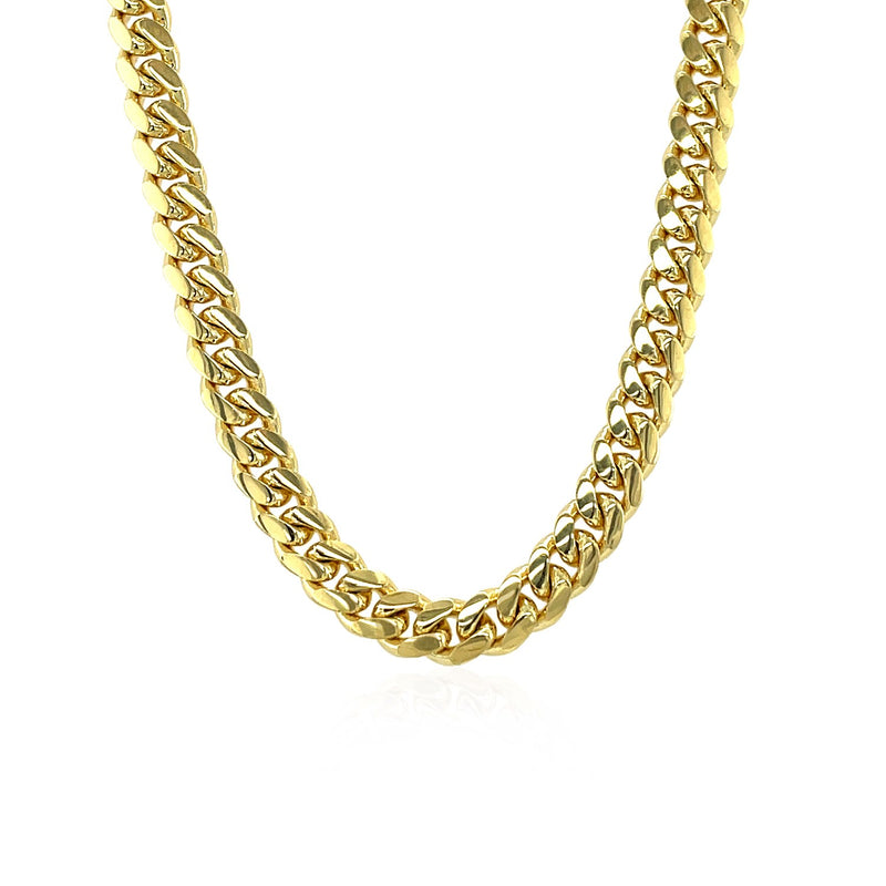 14k Yellow Gold Classic Miami Cuban Solid Chain (4.90 mm) - Premium Chains - Just $5638.99! Shop now at Pulse Designer Fashion