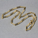 14k Yellow Gold Textured Paperclip Chain (3.50 mm) - Premium Chains - Just $1497.99! Shop now at Pulse Designer Fashion