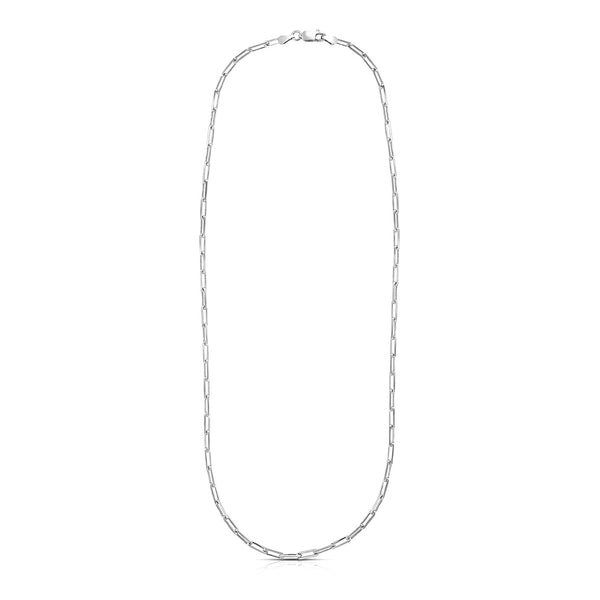 Sterling Silver Rhodium Plated Paperclip Chain (3.00 mm) - Premium Chains - Just $88.99! Shop now at Pulse Designer Fashion