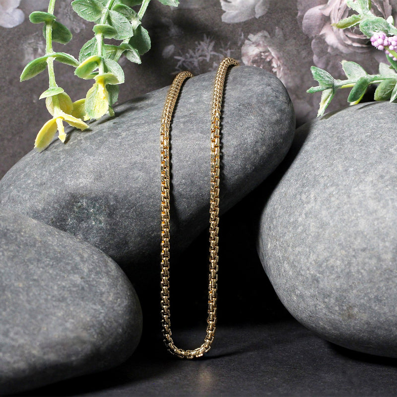 14k Yellow Gold Solid Round Box Chain (2.50 mm) - Premium Chains - Just $2259.99! Shop now at Pulse Designer Fashion