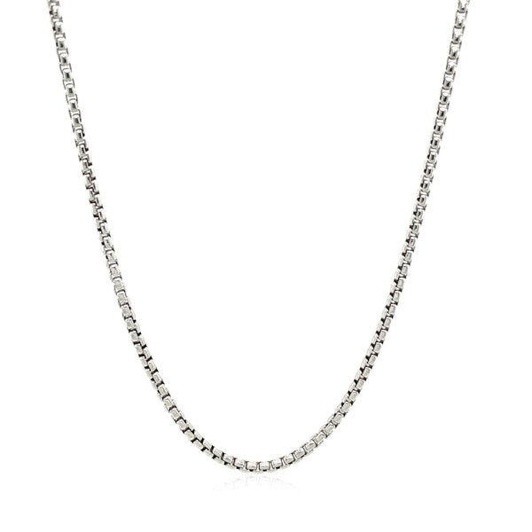 Sterling Silver Rhodium Plated Round Box Chain (1.80 mm) - Premium Chains - Just $90.99! Shop now at Pulse Designer Fashion