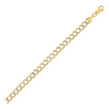 14k Two Tone Gold Pave Curb Chain (5.70 mm) - Premium Chains - Just $2644.99! Shop now at Pulse Designer Fashion