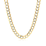 14k Two Tone Gold Pave Curb Chain (5.70 mm) - Premium Chains - Just $2644.99! Shop now at Pulse Designer Fashion