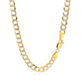 14k Two Tone Gold Pave Curb Chain (5.70 mm) - Premium Chains - Just $2644.99! Shop now at Pulse Designer Fashion