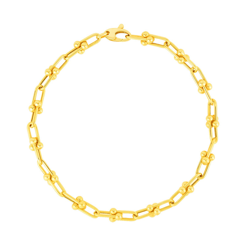 14k Yellow Gold 7 1/2 inch Jax Chain Bracelet (3.00 mm) - Premium Bracelets - Just $1129.99! Shop now at Pulse Designer Fashion