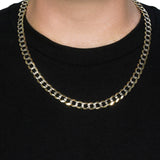 10 mm 14k Two Tone Gold Pave Curb Chain (9.70 mm) - Premium Chains - Just $8677.99! Shop now at Pulse Designer Fashion