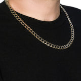 10 mm 14k Two Tone Gold Pave Curb Chain (9.70 mm) - Premium Chains - Just $8677.99! Shop now at Pulse Designer Fashion